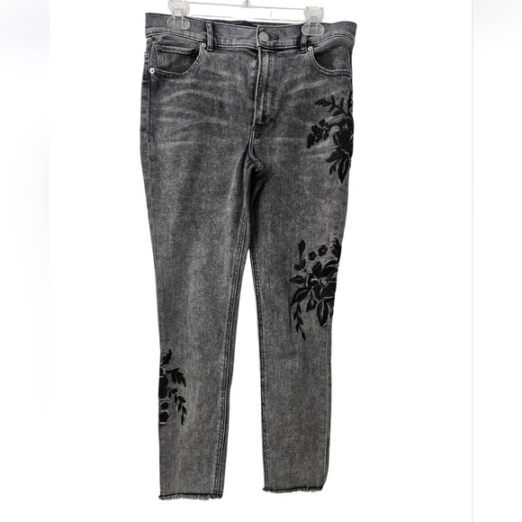 Express Denim - Express Gray Floral Ankle Jeans 10R